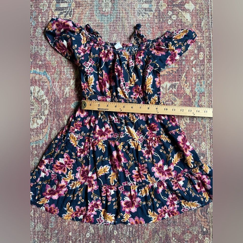 Old Navy M (8) Floral Kids Dress in Navy and Pink - Picture 4 of 7